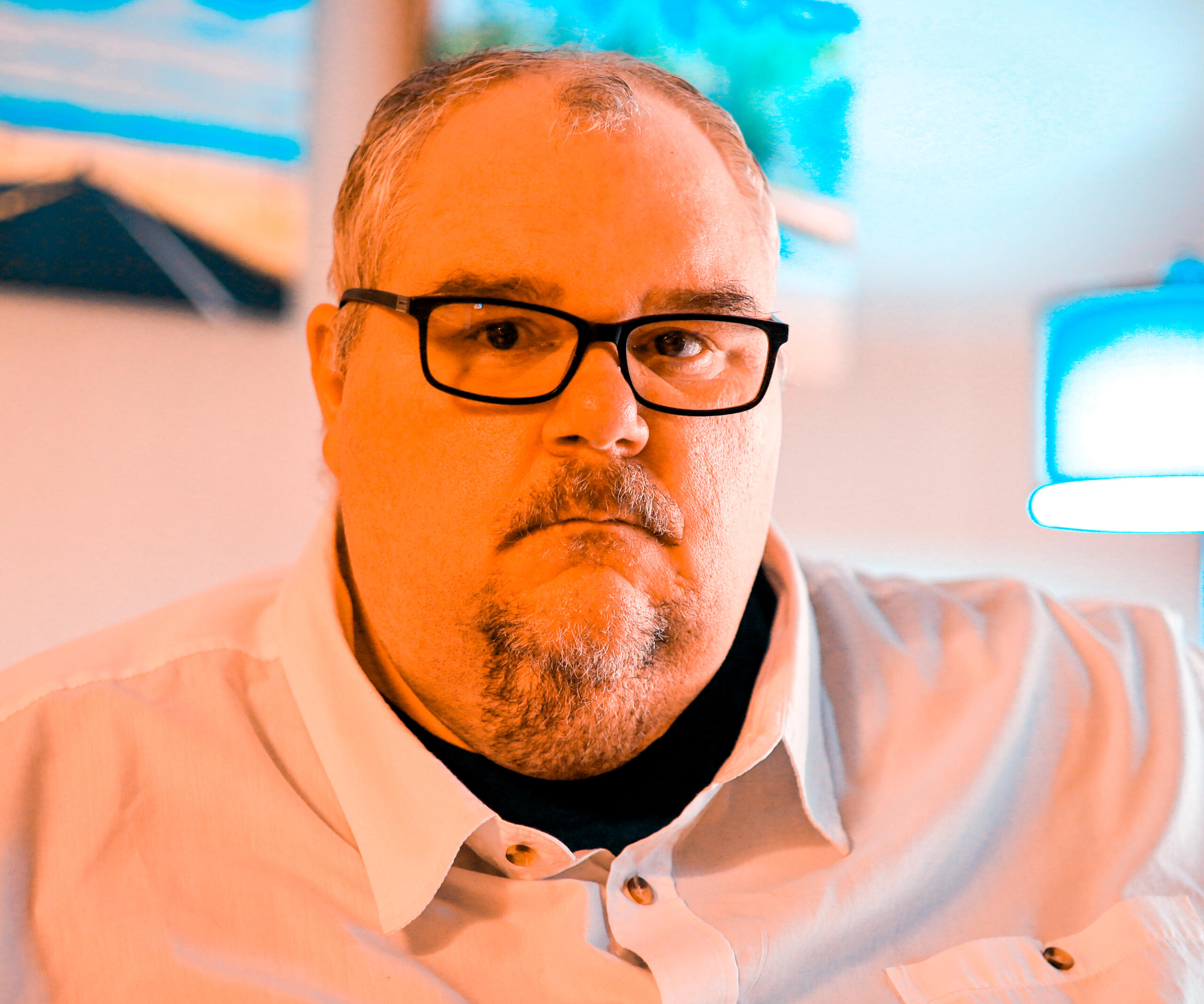 Matt Pierce is the founder of Sprezza English and the designer of the Circle of Fluent Presence. Matt Pierce in his studio in Texas.